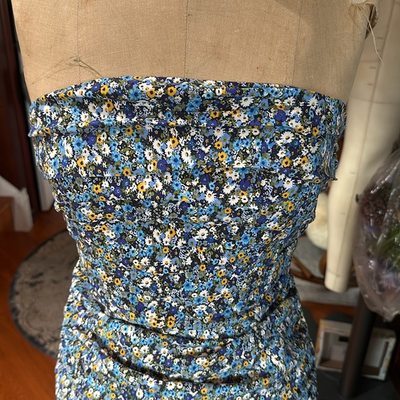 Anthro Floral Strapless Dress - Picture 2 of 6